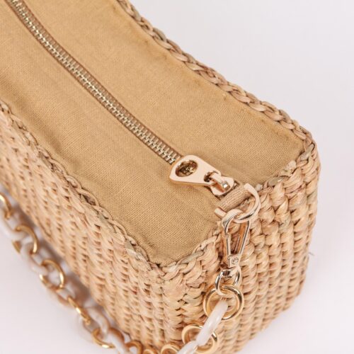 purse with top zipper, gold zip