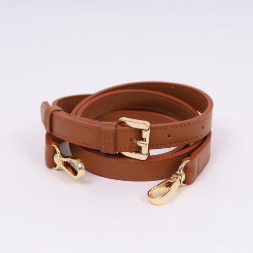 Leather crossbody purse strap with gold hooks
