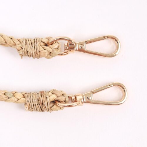 natural purse strap with golden hooks. Camera strap